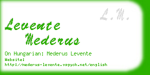 levente mederus business card